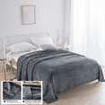thumbnail image 1 of Fleece Throw Blanket Warm for Winter, Cozy Soft Twin Bed Blanket 60x40 inch, Portable Lap Shoulder Knee Couch Sofa Cover, Easy Care Dark Gray, 1 of 3
