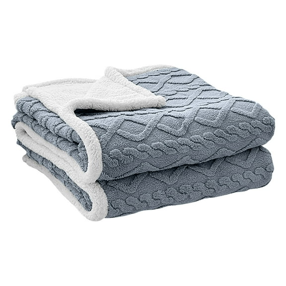 Fleece Throw Blanket for Couch - 300GSM Soft & Warm Fluffy Beige Blanket, Decorative and Giftable Striped Blankets for Women, Men, 50"x60"