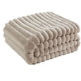 thumbnail image 1 of Throw Blanket for Couch - Soft & Warm Fluffy Cozy Blanket, Decorative and Giftable Striped Blankets for Women, Men (Beige - 70X100CM), 1 of 6