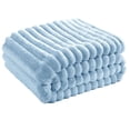 thumbnail image 1 of Throw Blanket for Couch - Soft & Warm Fluffy Cozy Blanket, Decorative and Giftable Striped Blankets for Women, Men (Sky Blue - 120X200CM), 1 of 6