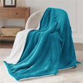 thumbnail image 1 of Fleece Throw Blanket for Couch Teal - Throw (50" x 60"), 1 of 5