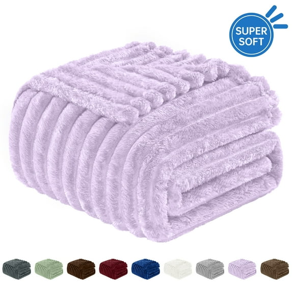 Fleece Throw Blanket for Couch, Twin Size Bed Blanket, Soft Lightweight Fuzzy Luxury Bed Blanket for Women Girls, 60" x 80" Taro purple