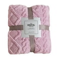 thumbnail image 1 of Fleece Throw Blanket for Couch, Velvet Thickened Jacquard Flannel Blanket Soft Touch Cozy Throw for All Season Home Decor (Purple Pink), 1 of 8