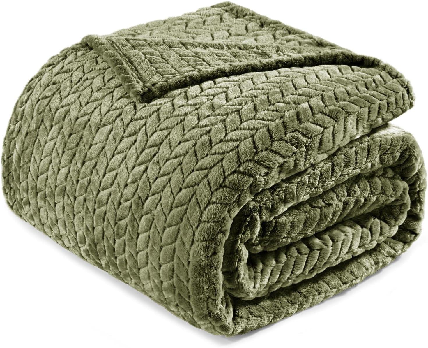 Fleece Throw Blanket for Couch and Bed, 50x70 Inches Soft Cozy Jacquard ...