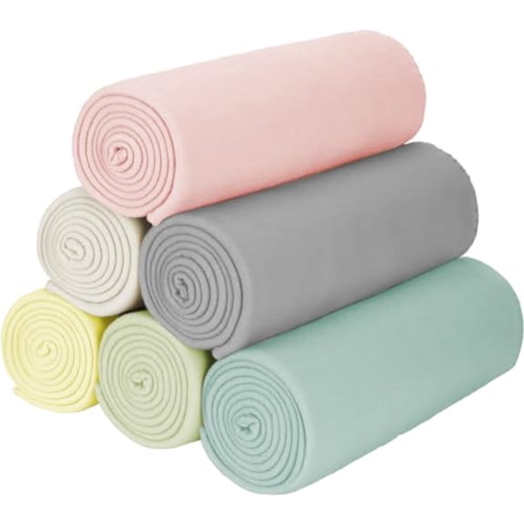 Fleece Throw Blankets Bulk Fleece Blankets Solid Wholesale Lightweight Warm Soft for Pet Bed Sofa Couch Office Wedding Gifts Travel Seasons Assorted 11 50x60 Inches Pack of 6