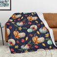 thumbnail image 1 of Fleece Throw Blankets, Fall Decor Throw Blanket with Pumpkins Leaves on Blue Background for Couch Sofa Bed, Luxury Soft Lightweight Fuzzy Cozy Flannel Blanket Autumn Decor 50" x 60", 1 of 6