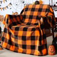 thumbnail image 1 of Fleece Throw Blankets, Orange Buffalo Plaid Throw Blanket for Couch Sofa Bed, Soft Warm Fuzzy Cozy Checkered Blanket, Lightweight Farmhouse Halloween Decor 50" x 60" (Pumpkin & Orange), 1 of 6