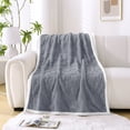 thumbnail image 1 of Fleece Throw Blankets for Sofa Grey - Soft Lightweight Plush Cozy Fuzzy Checkered Warm Winter Blanket Microfiber, 40x60 inches, 1 of 6