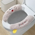 thumbnail image 1 of Fleece Toilet Seat Cover Plush Warm Seat Pad with Adhesive Backing for Home Bathroom(Pink), 1 of 6
