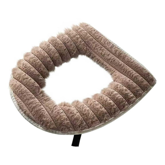 Fleece Toilet Seat Cover Winter Warm Plush Padded Zipper Closure Soft Bathroom Mat Universal Fit Cozy Home