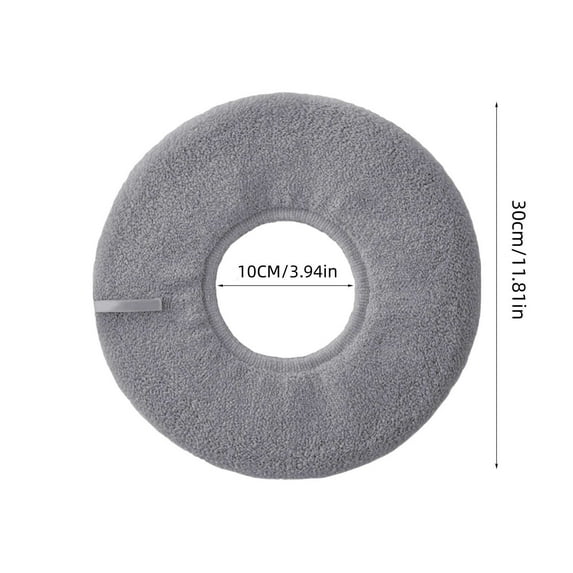 Fleece Toilet Seat Cover for Warmth Stretchable Washable Fiber Cloth, Easy Installation Comfortable Toilet Lid Seat Cushion Cover