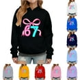 thumbnail image 1 of Tracksuit Warm 67 Hop Pullover Hoodie Kids Casual Outfit Pink 8 Y-9 Y, 1 of 4