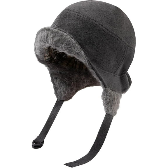 Fleece Trapper Hats with Visor Women Winter Ear Flap Ski Cap Warm Russian Ushanka Hat Windproof Eskimo Aviator Hat