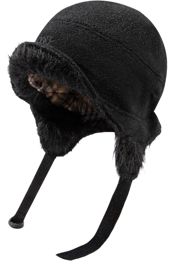 Fleece Trapper Hats with Visor Women Winter Ear Flap Ski Cap Warm Russian Ushanka Hat Windproof Eskimo Aviator Hat