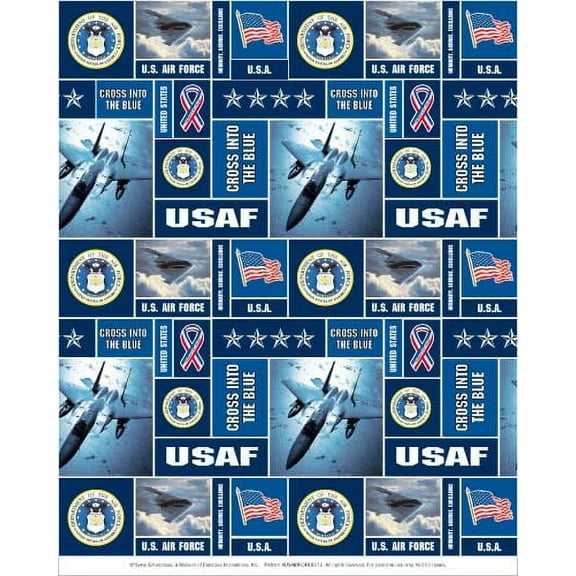 Fleece United States of America Air Force Fleece Fabric Print by the Yard ousaf012s