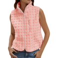 thumbnail image 1 of Fleece Vest, Audhol Womens Checkered Vest Fleece Fuzzy Zip Up Sleeveless Casual 2025 Winter Warm Outwear Vest Tops for Women Pink, L, 1 of 7