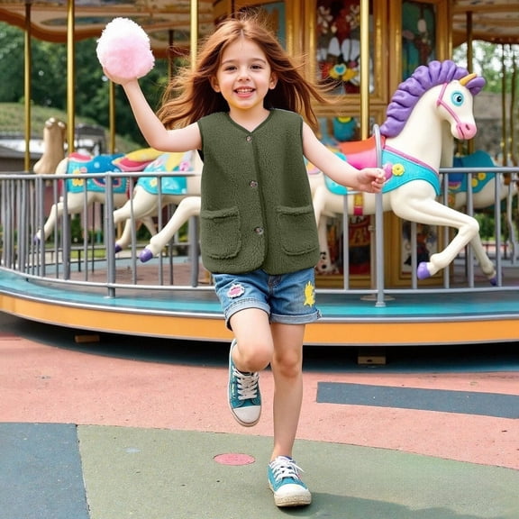 Vest Sleeveless Jacket Outerwear Vests Kids Winter Clothes Kid Clothes 5-6Years