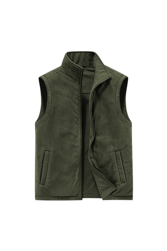 Fleece Vests for Men Thermal Winter Work Vest Sleeveless Jacket with Full Zipper Warm Gilets Winter Body Warmer Hunting Hiking Waistcoat Coat Outwears