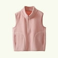 thumbnail image 1 of Fleece Vests for Boys Girls Casual Loose Zip up Coats Fall Winter Cute Sleeveless Jackets with Pocket New Running Jackets for Girls Pinky 1 Years, 1 of 8