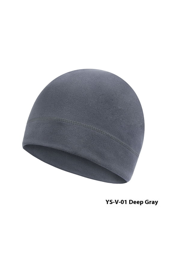 Fleece Watch Cap Beanie, Lightweight Fitted Cap, Tactical Gear & Warm Winter Hat-2pcs-Dark gray+military green