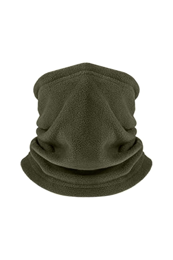 Fleece Winter Neck Warmer Thick Thermal Neck Gaiter Windproof Cold Weather Face Mask for Men Women-Army Green