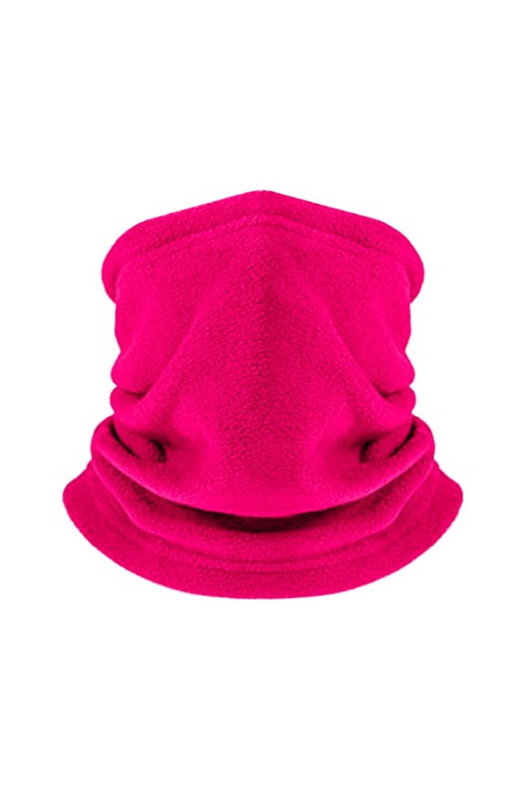 Fleece Winter Neck Warmer Thick Thermal Neck Gaiter Windproof Cold Weather Face Mask for Men Women-rose red
