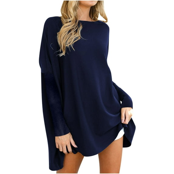 Fleece Womens Long Sleeve Lightweight Pullover Sweater Tops Women's Long Fall Tops Winter Fall Warm Tunics Blouse Elegant Crew Neck Plain Sweater Women's Loose Tops Sweatshirt