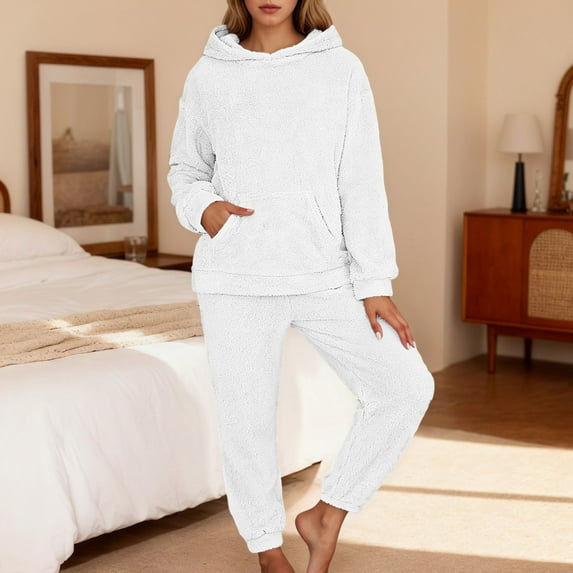 Womens Pajamas Long Sleeve Loose Sleepwear Pullover Pants 2 Piece Lounge Sets for Women