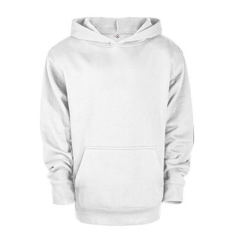 Fleece Youth Hoodie, White Extra Large
