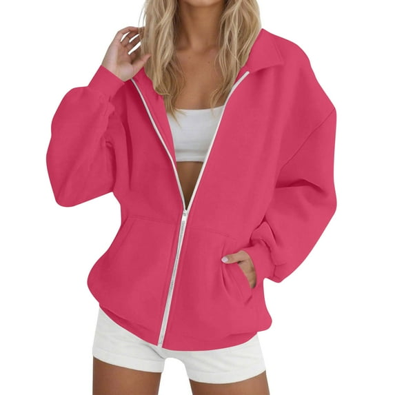 Fleece Zip Up Cardigan for Women Open Front Hooded Sweatshirts with Pockets Warm Casual Jackets Fashion Trendy Coats Lightweight Sport Outwear Warm Loungewear Streetwear
