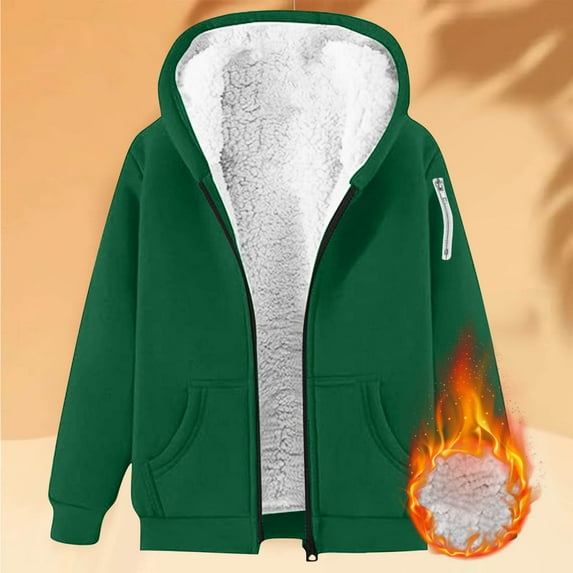 Fleece Zip Up Hoodies for Women Sherpa Lined Warm Heavyweight Jackets Long Sleeve Hooded Thermal Sweatshirts Thicken Loose Casual Coay Winter Coats Oversized Fuzzy Hoodie with Pockets