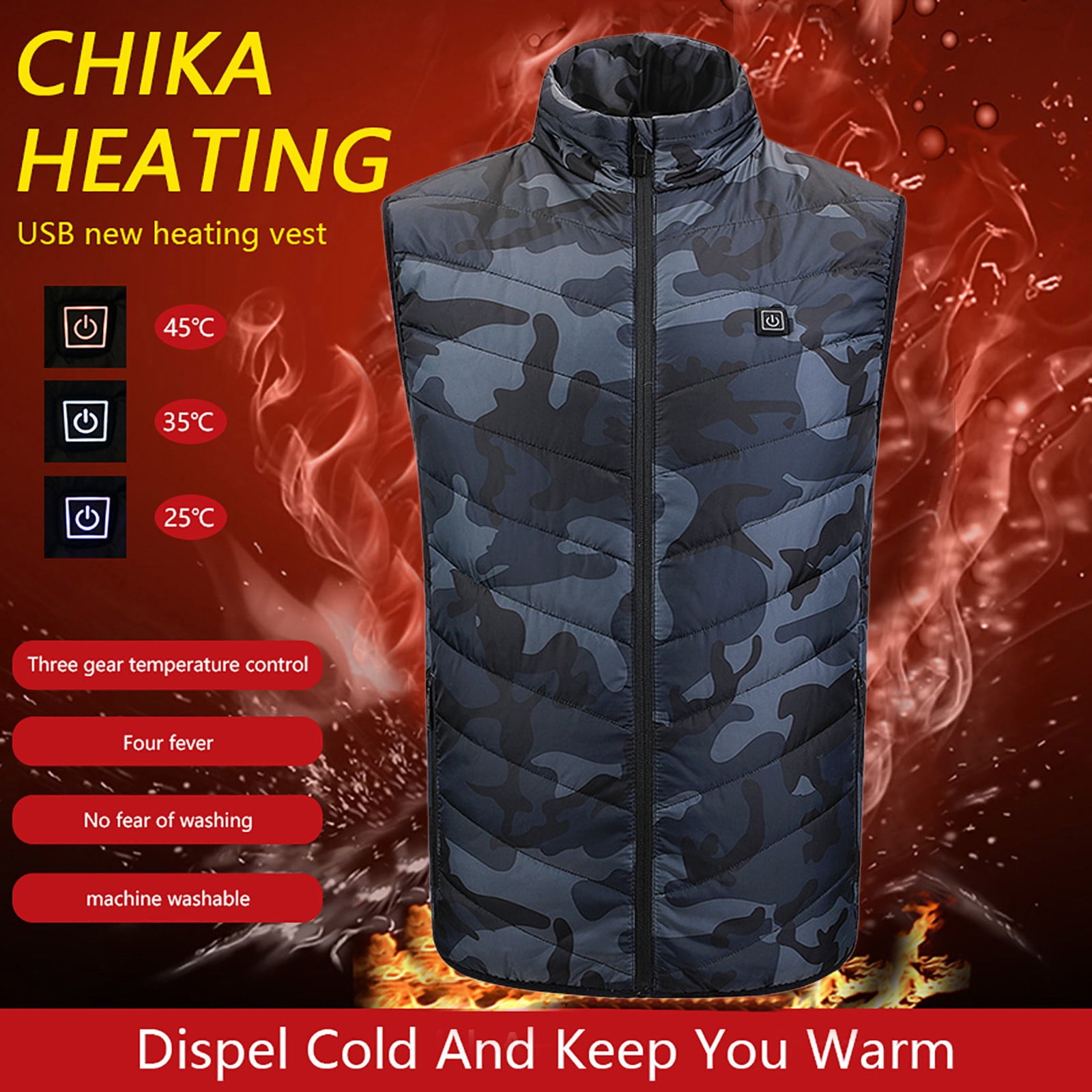 Fleece jacket Fall Quilted Men And Women Heating Vest Smart USB