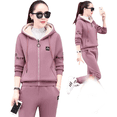 thumbnail image 1 of Fleece sweater suit women's autumn and winter plus fleece thickened warm casual sports two-piece set, 1 of 6