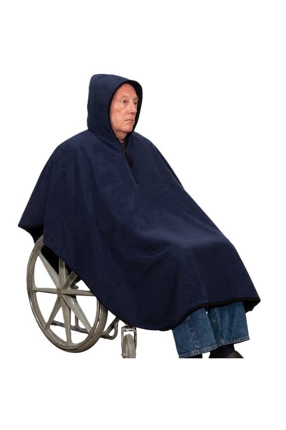 Winter Hooded Wheelchair Poncho Cape with Polar Fleece or Sherpa Lining