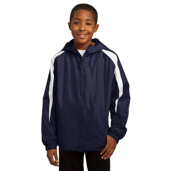 Sport-Tek YST81 Youth Fleece-Lined Colorblock Jacket, Shop all kids