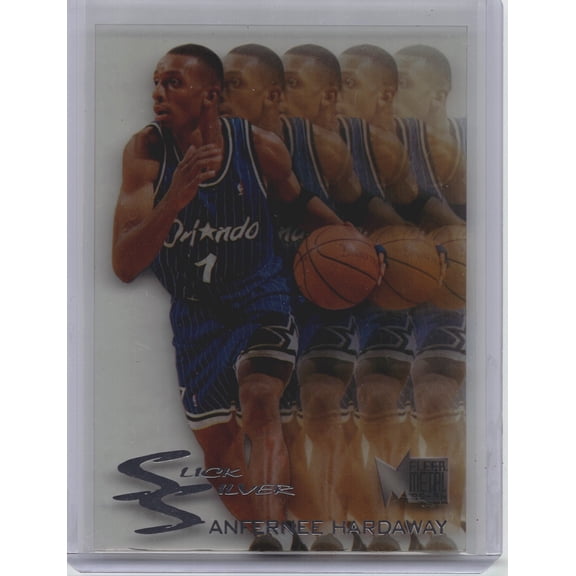 Fleer Anfernee Hardaway Card Metal Slick Silver Clear Acetate 1995