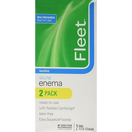 Fleet Laxative Saline Enema for Adult Constipation, 4.5 fl oz, 2 Bottles (10 Pack)