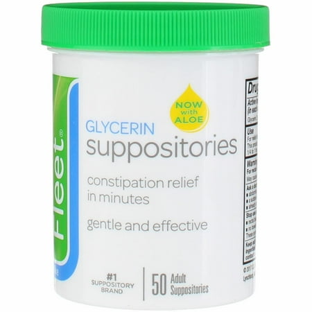 Fleet Laxative Glycerin Suppositories for Adult Constipation, 50 Count 2 Pack