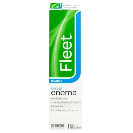 Fleet Enema Saline Easy Squeeze, Ready-to-Use & Laxative Free, 4.5oz, 48-Pack