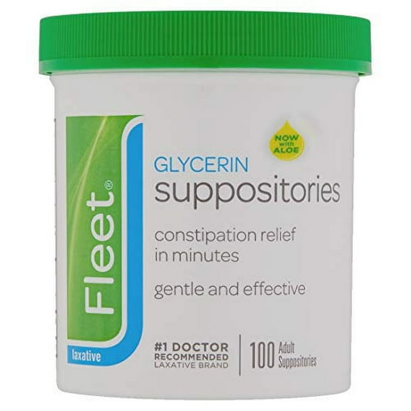 Fleet - Glycerin Suppositories, Laxative, Adult Jar, 100 Each