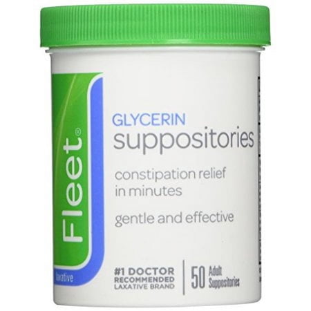 Fleet Laxative Glycerin Suppositories for Adult Constipation, 50 Count 14 Pack