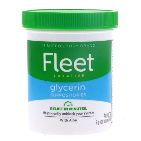 Fleet Laxative Glycerin Suppositories for Adult Constipation, 50 Count 2 Pack