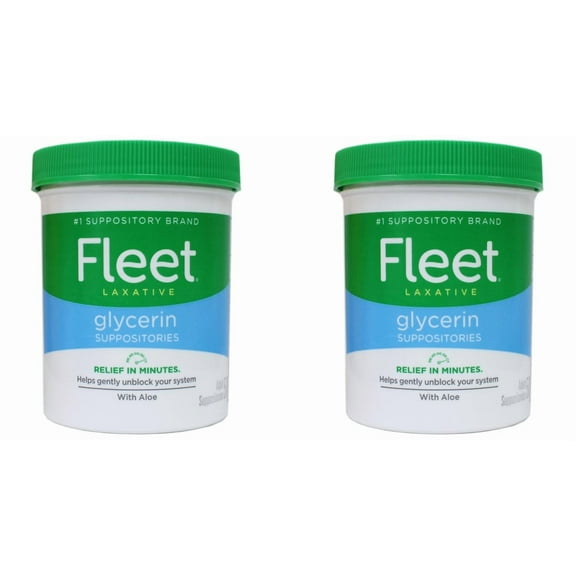 Fleet Laxative Glycerin Suppositories for Adult Constipation, 50 Count - 2 Pack