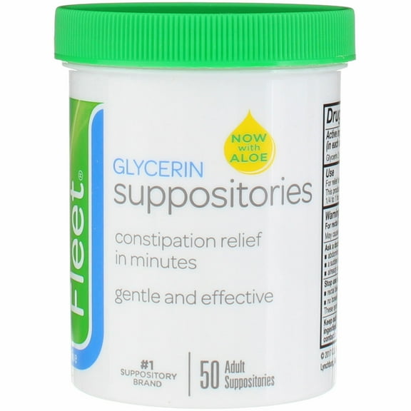 Fleet Laxative Glycerin Suppositories for Adult Constipation, 50 Count (3 Pack)