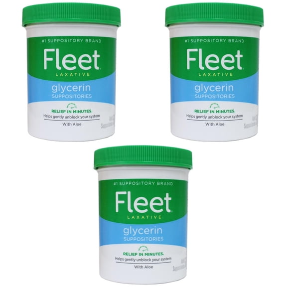 Fleet Laxative Glycerin Suppositories for Adult Constipation, 50 Count 3 Pack