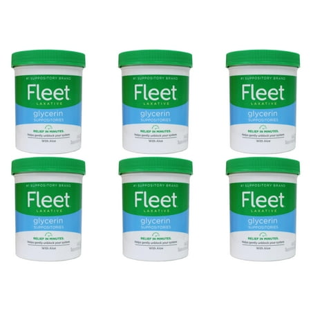 Fleet Laxative Glycerin Suppositories for Adult Constipation, 50 Count 6 Pack