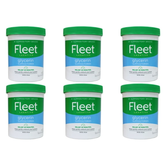 Fleet Laxative Glycerin Suppositories for Adult Constipation, 50 Count 6 Pack
