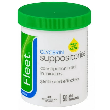 Fleet Laxative Glycerin Suppositories for Adult Constipation, 50 Count