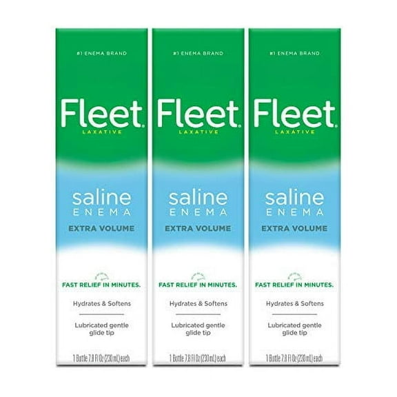 Fleet Laxative Saline Extra Enema for Adult Constipation, 7.8 fl oz, 3 Pack