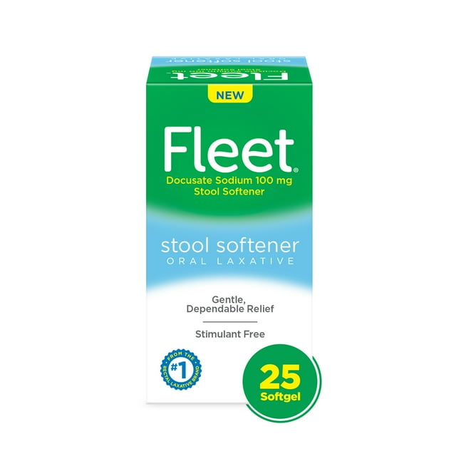 Fleet Laxative, Stool Softener, Stimulant Free Oral Laxative for Constipation Relief, 25 Count Softgels